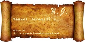 Maskal Jeremiás névjegykártya
